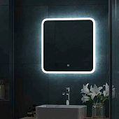 Зеркало с LED подсветкой Bruno Led 600х600 с сенсором Континент Зеркало с LED подсветкой Bruno Led 600х600 с сенсором Континент