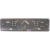  Рамка для номера металл под болт нерж. сталь RUSSIA (рельеф серебро) 1шт 