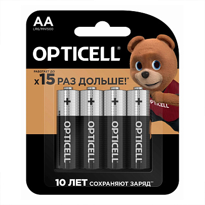  Батарейка АА/LR06 BASIC (4 шт) OPTICELL 