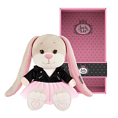  Мягкая игрушка Jack&Lin, Зайка Лин в чёрной куртке и розовой юбке, 20 см 