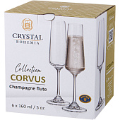 Набор бокалов для шампанского Crystal Bohemia Corvus 160мл (6шт) БСС0035