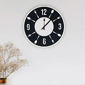 Часы настенные Рубин, "Классика", корпус белый+черный, d=35, МДФ, 3529-002 Часы настенные Рубин, "Классика", корпус белый+черный, d=35, МДФ, 3529-002