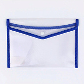 Папка-конверт на кнопке В5 330 мкм, с кантом, микс, прозрачная, рифленая, 2909546 Папка-конверт на кнопке В5 330 мкм, с кантом, микс, прозрачная, рифленая, 2909546