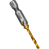Сверло-метчик с титановым покрытием M3x0,5 мм, 16x54 мм Vertextools