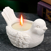  Подсвечник на 1 свечу «Птичка», гипс, перламутр, 8х5.5х4.5 см 