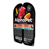 Влажный корм для собак с чувствительным пищеварением AlphaPet Superpremium 100 г, телятина\тыква, соус, 211003