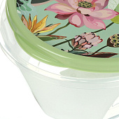 Контейнер круглый 0,85л с декором зеленый 222132918/08 Контейнер круглый 0,85л с декором зеленый 222132918/08