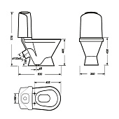 Унитаз-компакт Classik comfort косой выпуск с сиденьем и арматурой Sanita Luxe Унитаз-компакт Classik comfort косой выпуск с сиденьем и арматурой Sanita Luxe