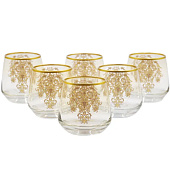  Набор стеклянных стаканов для виски DECORES Ажур с золотым декором 6 шт. DCS1057 