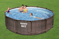  Bestway Бассейн каркасный Steel Pro Max "Ротанг" 366х100см, 9150л, ф-насос, лестница   арт.56709 