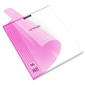  Тетрадь 96л клетка ErichKrause Классика CoverPrо Neon, розовый, А5+, пластик. обл. 56403 