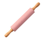 Скалка Доляна «Сахаринка» 30х4,3 см силикон рабочая часть 17 см розовая 5378195