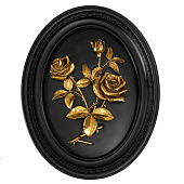 Панно интерьерное Золотые розы, 18х3х23 см, полистоун, чёрный, 10203973 Панно интерьерное Золотые розы, 18х3х23 см, полистоун, чёрный, 10203973