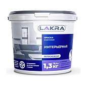 Краска интерьерная Белый Лакра 1,3кг Краска интерьерная Белый Лакра 1,3кг