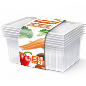 Контейнеры д/ заморозки ХОЗЯЮШКА универсальные, 1л, 5 шт. 09044 Контейнеры д/ заморозки ХОЗЯЮШКА универсальные, 1л, 5 шт. 09044