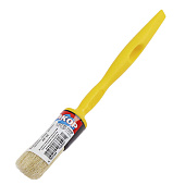  Кисть круглая Эксперт 20мм, натуральная щетина, желтая пластиковая ручка, АКОР 