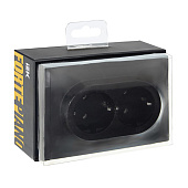  Розетка двойная встраиваемая с заземлением, цвет черный, IEK FORTE&PIANO 