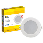 Светильник точечный LED 1714 ДВО 12Вт 6500К IP40 круг белый (d145/монтажн d105) /IEK