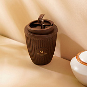 Стакан для кофе с крышкой SL Home, 250 мл, 9,5х9,5х12,5 см, коричневый 9951494 Стакан для кофе с крышкой SL Home, 250 мл, 9,5х9,5х12,5 см, коричневый 9951494