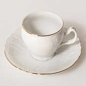 Чашка 240 мл с блюдцем 160 мм высокая Thun Bernadotte, декор "Отводка золото" БТФ0172 Чашка 240 мл с блюдцем 160 мм высокая Thun Bernadotte, декор "Отводка золото" БТФ0172