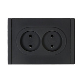 Розетка двойная встраиваемая без заземления, цвет черный, IEK FORTE&PIANO Розетка двойная встраиваемая без заземления, цвет черный, IEK FORTE&PIANO