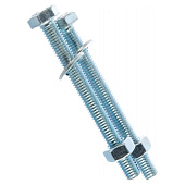 Болт М8х80 с гайкой и шайбой, DIN933, 2шт, цинк Болт М8х80 с гайкой и шайбой, DIN933, 2шт, цинк