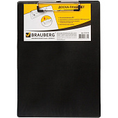  Папка-клипборд BRAUBERG NUMBER ONE А4, с прижимом, картон/ПВХ, черная, 232216 