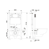 Инсталляция для подвесного унитаза 4в1 Европа INS-23/KDI-019 (монтажная рама, унитаз безободковый, сиденье микролифт, клавиша хром матовый круг) Aquatek