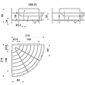 Полка настенная 1-ярусная угловая хром сталь Grid GRICC1CM44 Milardo