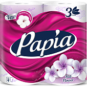  Туалетная бумага Papia Bali Flower 3-х сл. 4шт 