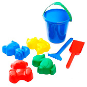Песочный набор : ведёрко, 4 формочки для песка, грабли, лопатка, МИКС 2881391 Песочный набор : ведёрко, 4 формочки для песка, грабли, лопатка, МИКС 2881391