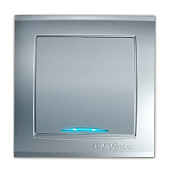 Выключатель 1-кл. с подсвет. серебр.(7949643)/UNIVersa Бриллиант Выключатель 1-кл. с подсвет. серебр.(7949643)/UNIVersa Бриллиант