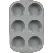  Форма силиконовая кексы, 6 ячеек, 29х19х3 см BASIC Marmiton /80/10 