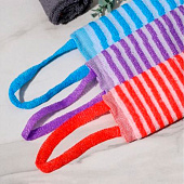  Мочалка мягкая жесткая, узкая11?34 см, цвет микс   2452388 