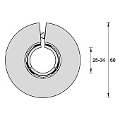  Розетка для труб универсальная Ф25-34мм "Идеал" (2шт) /212 Дуб светлый 