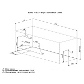  Ванна акриловая Bright 175х70 без каркаса 273791 Акванет 