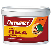 Клей ПВА Стандарт для внутренних работ "Оптимист" 1кг Клей ПВА Стандарт для внутренних работ "Оптимист" 1кг