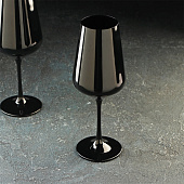 Набор бокалов для вина «Сандра» хрустальное стекло, 450 мл, 2 шт чёрный 9322086 Набор бокалов для вина «Сандра» хрустальное стекло, 450 мл, 2 шт чёрный 9322086