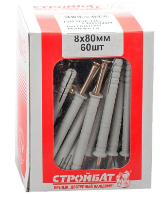 Дюбель-гвоздь 8х 80 пот (60 шт) Дюбель-гвоздь 8х 80 пот (60 шт)