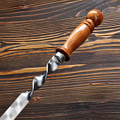  Шампур плоский узбекский для люля кебаб широкий 50см/2см с деревянной ручкой 4981231 