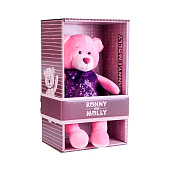 Мягкая игрушка Ronny&Molly, мишка Молли в платье с пайетками, 21 см Мягкая игрушка Ronny&Molly, мишка Молли в платье с пайетками, 21 см