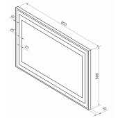  Зеркало с LED подсветкой Торрес Люкс 800х600 с механическим выключателем и холодной подсветкой Континент 