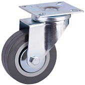  Опора колесная повор.на площ. 65мм сталь/пласт/резин (серый 1 шт)(40кг) 