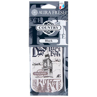  Ароматизатор подвесной картон AURA FRESH COUNTRY Black 