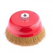 Щетка "чашка" для УШМ 150 мм, М14 латун. витая пров.Matrix Щетка "чашка" для УШМ 150 мм, М14 латун. витая пров.Matrix