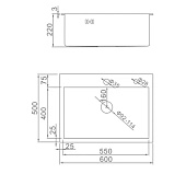 Мойка врезная нержавеющая сталь 3мм 60х50 Сатин PVD AF96050 Aflorn Мойка врезная нержавеющая сталь 3мм 60х50 Сатин PVD AF96050 Aflorn