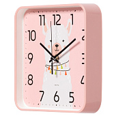 Часы настенные квадрат 19х19см, корпус розовый, "Альпака" Часы настенные квадрат 19х19см, корпус розовый, "Альпака"