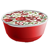 Миска Bergamo 3л с крышкой с декором (красный) 66-3007 Миска Bergamo 3л с крышкой с декором (красный) 66-3007