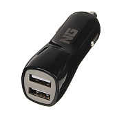  Устройство зарядное автомобильное NG, 2xUSB, 2A, 12/24В пластик 