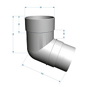 Колено 72° Docke PREMIUM, Пломбир Ral:9003